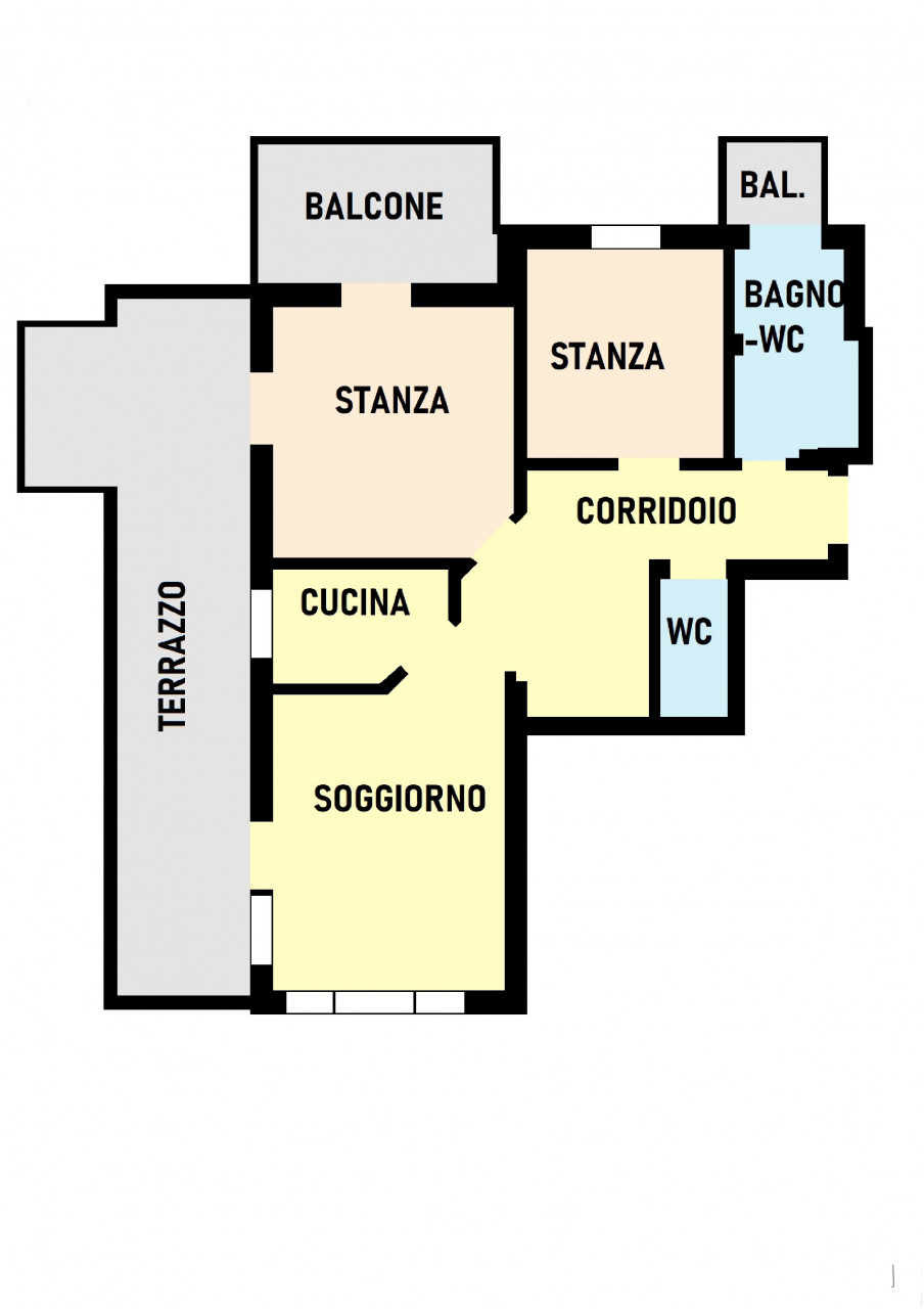 Trilocale con Terrazzo Via San Giacomo; Rif: 20110