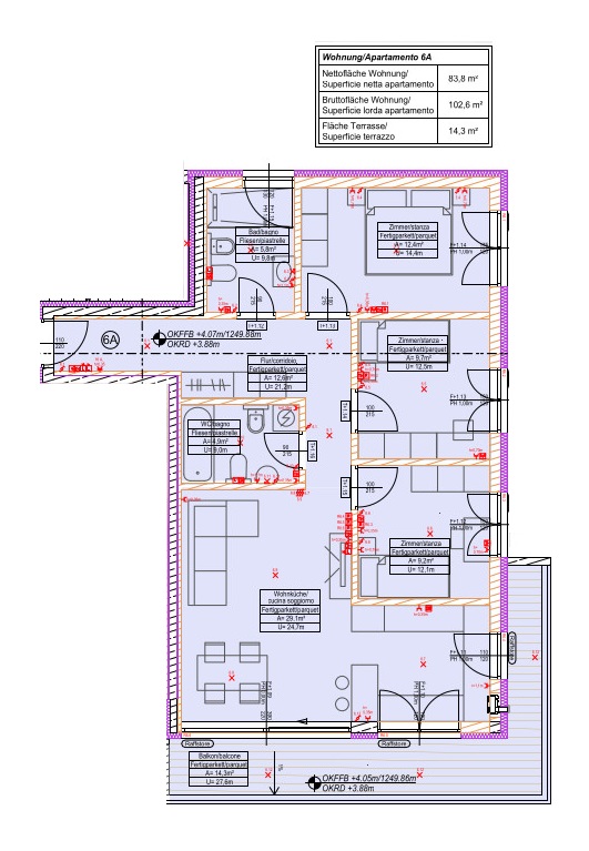 Nuova costruzione: Appartamento quadrilocale con terrazza - Via Catinaccio