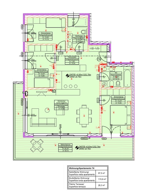 Nuova costruzione: Quadrilocale ultimo piano - Via Catinaccio